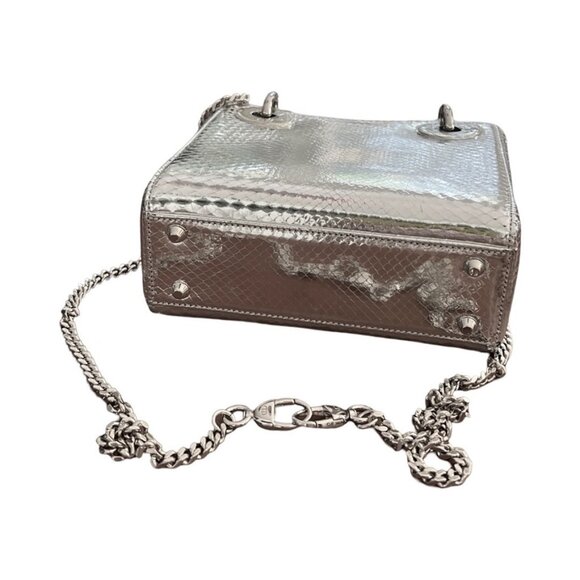 Lady Dior silver python handbag - Picture 7 of 12